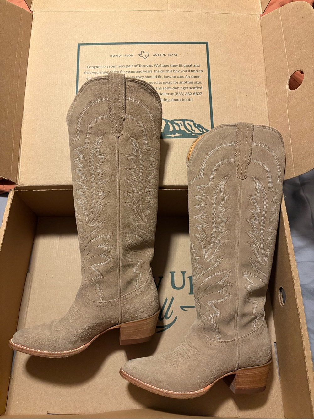 Tecovas Women's Suede Cowboy Boots - The Abby